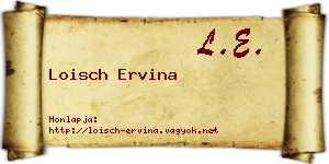 Loisch Ervina névjegykártya